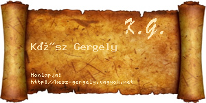 Kész Gergely névjegykártya